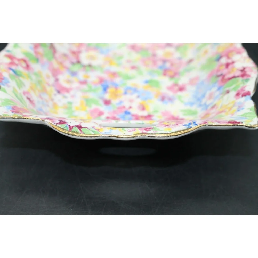 James Kent Apple Blossom Chintz Trinket Dish Floral Vanity Ring Dish England